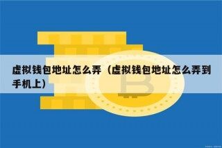 虚拟钱包地址怎么弄（虚拟钱包地址怎么弄到手机上）