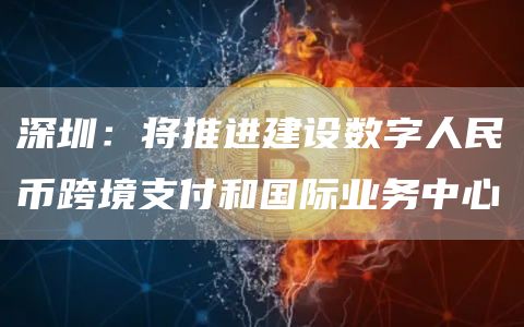 深圳：将推进建设数字人民币跨境支付和国际业务中心1