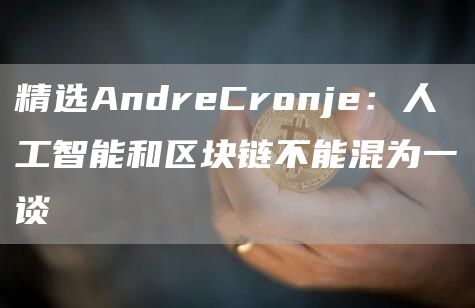 精选AndreCronje：人工智能和区块链不能混为一谈1