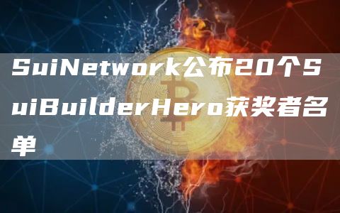 SuiNetwork公布20个SuiBuilderHero获奖者名单1