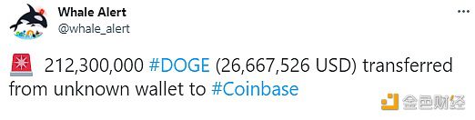 212,300,000枚DOGE从未知钱包转移到Coinbase-第1张图片-欧易下载