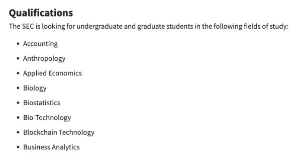 不懂加密货币？美国SEC招聘区块链实习生2