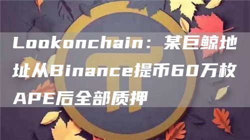 LoGate.ioonchain：某巨鲸地址从Binance提币60万枚APE后全部质押1